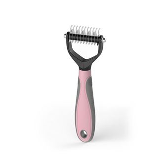 Pente Duplo para Cães e Gatos Goeik - Rosa - Tamanho S - 1