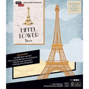 Incredibuilds Paris Eiffel Tower Book And 3D Wood Model - 1