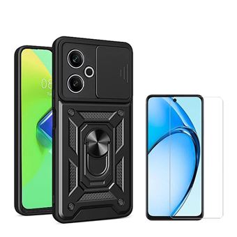 Kit Vidro Temperado Clearglass + Capa Magnetic Military Defender Slide Window Anti-Impacto Phonecare para Xiaomi Redmi 13 | Preto - 1
