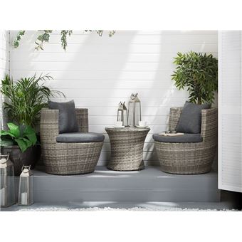 Conjunto de Jardim Beliani CAPRI | Vime | Cinzento - 1