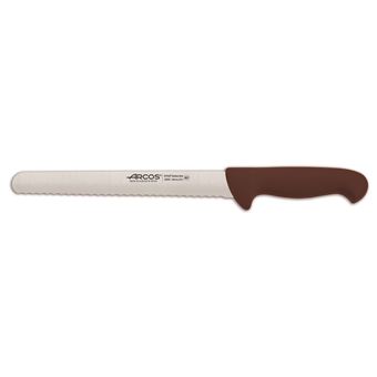 Faca Chef de Pastelaria Arcos Cor - Prof 295028 de Aço Inoxidável Nitrum e Ergonômico Punho de Polipropileno de Brown e Lâmina de 25 cm - 1