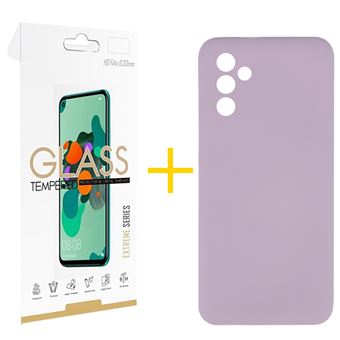 Pack 1 x Película de Vidro Temperado 2.5D + Capa skyhe para Samsung Galaxy A26 5G | Silicone Líquido | Roxo - 1
