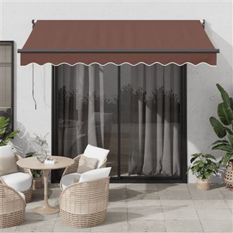 Toldo retrátil manual vidaXL | 300x250 cm | castanho - 1