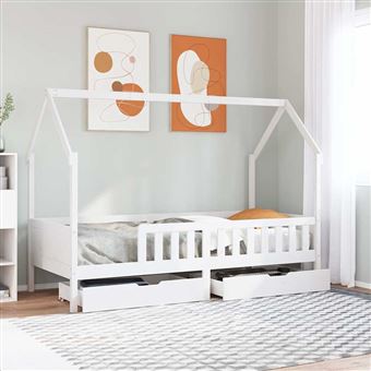 Estrutura de cama infantil com gavetas vidaXL | 80x200 cm | pinho maciço - 1