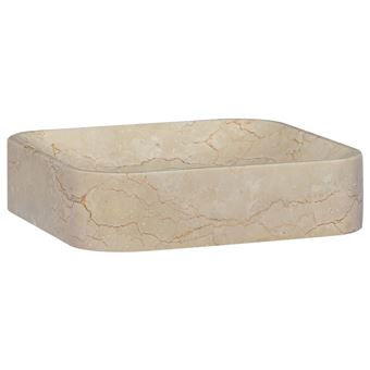 Lavatório vidaXL | 40x40x10 cm | mármore cor creme - 1