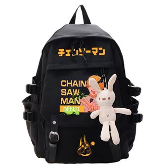 Mochila Escolar Infantil DreamWorks | Chainsaw Man | 32 x 13 x 45 cm | Preto 1734 - 1