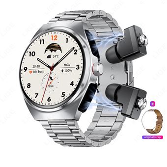 Smartwatch com Auriculares TWS  CHRONUS | compatível com Android e iOS | tela grande HD redonda de 1,53" | Prata - 1