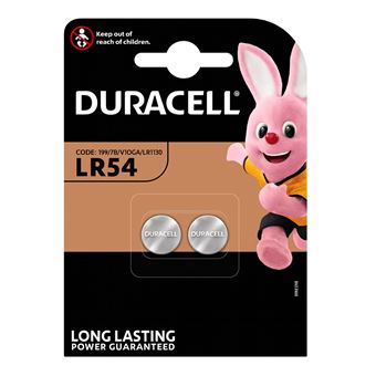 2 x Pilhas de Lítio 1.5V 189 / 191 / V10GA / LR1130 Duracell LR54 Silver - 1