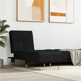 Chaise Longue vidaXL | Veludo preto - 1