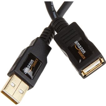 Cabo Usb AmazonBasics USB 2.0 A, M/F, 2m | Preto - 1