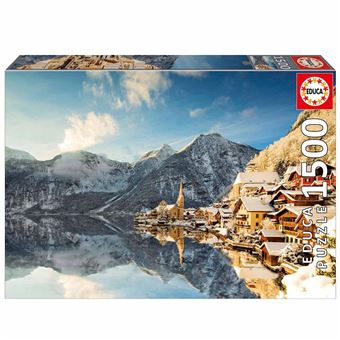 Puzzle Educa Inverno Em Hallstatt | 1500 Peças - 1
