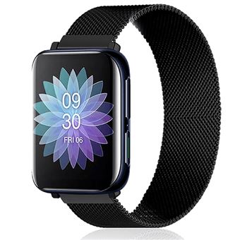 Bracelete Milanese com Fecho Magnético G4M para Oppo Watch 2 46mm Wi-Fi - Preto - 1