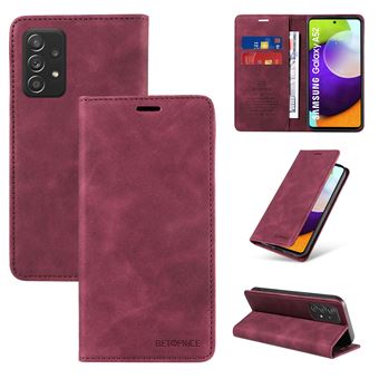 Capa FOXDOCK para Samsung Galaxy A52 | Bloqueio RFID | TPU | Aba/Detalhes em Pele Sintética | Compartimentos para cartões | Vermelho - 1