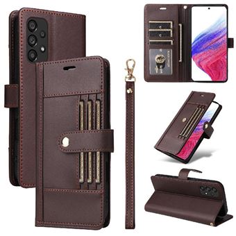 Capa Carteira Flip ZURSANA para Samsung Galaxy A32 5G com Bloqueio RFID | Pulseira e 6 Porta-Cartões - Castanho - 1