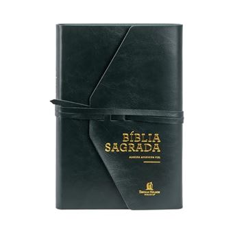 Bíblia Acf: Letra Grande Com Fechamento Em Tira, Courosoft Verde Artesanal, Leitura Perfeita - 1