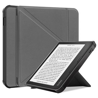 Capa PU função despertar/dormir automático com apoio, cinza Magunivers para Kobo Libra 2 - 1
