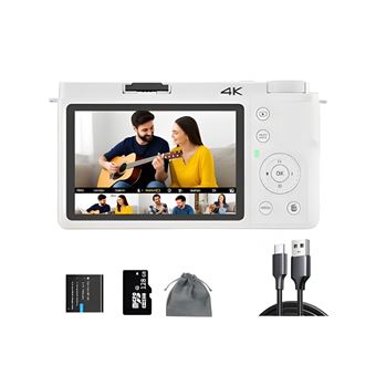 Câmara Digital SZSMART W6 | Retrátil | 128GB | Branco - 1