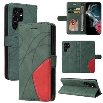 Capa Flip FLOODKING para Samsung Galaxy Samsung Galaxy S22 Ultra | Couro | Porta-Cartões | Verde - 1