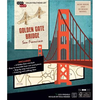 Incredibuilds San Francisco Golden Gate Bridge Book And 3D Wood Model - 1