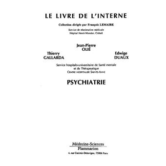 Le Livre De L'Interne En Psychiatrie - 1