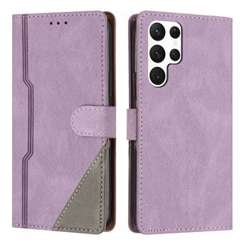 Capa FOXDOCK para Samsung Galaxy S22 Ultra | Fecho Magnético | Pele TPU Macia | 3 Compartimentos para Cartões | Função de Suporte | Roxo - 1