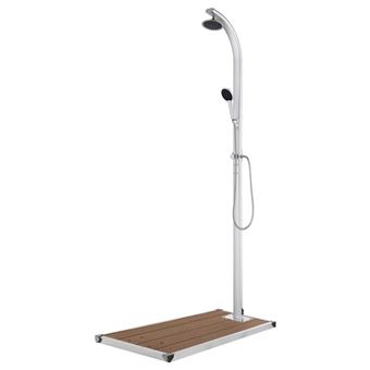 Chuveiro de jardim com base castanha vidaXL | 220 cm | alumínio - 1