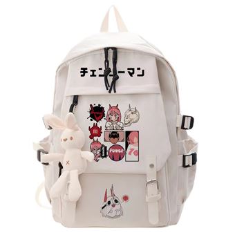 Mochila Escolar Infantil DreamWorks | Chainsaw Man | 32 x 13 x 45 cm | Branco 1735 - 1