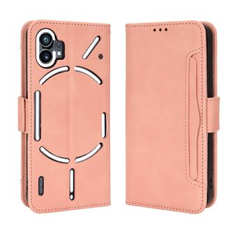 Capa FOXDOCK Protetora para Nothing Phone 1 | Suporte e Flip de couro PU | À Prova de Choque | Rosa - 1