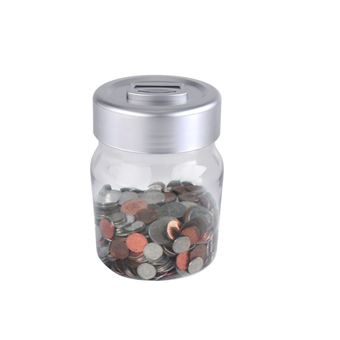 Mealheiro Digital com Contador de Moedas PRITECH CC-0108 - Transparente - 1