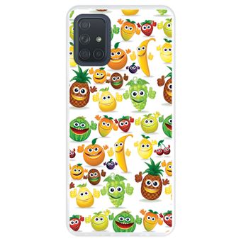Capa Hapdey para Samsung Galaxy A71 | Silicone Flexível em TPU | Design Frutas felizes - Transparente