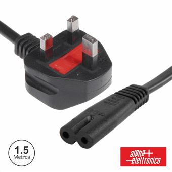 Cabo Alimentação com Ficha Inglesa Alpha-Elettronica / Tipo 8 Iec C7 1.5M - 1