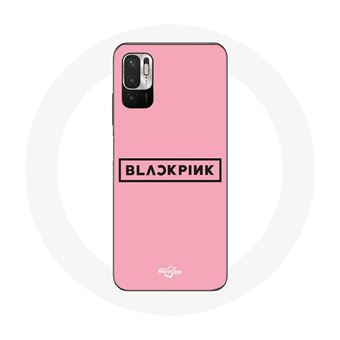 Capa Maniacase para Xiaomiredmi Note 10T 5G Pretorosa Groupe de K-Pop Logotipo Fundo Rosa - 1