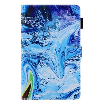 Capa Pu magunivers Textura Cruzada com Slots de Cartão Onda Azul para Samsung Galaxy Tab A8 10.5 2021 Sm-X200/X205 - 1