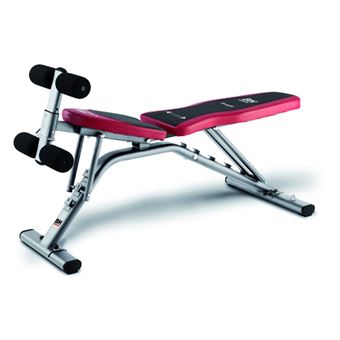 Banco de Musculação BH Fitness Optima Preto, Vermelho, Prateado