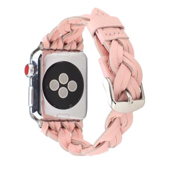 Bracelete de Couro HSMY Trançado para Apple Watch Series 6/ SE/ 5/ 4 | 40 mm - Rosa - 1