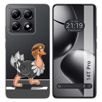 Capa de Silicone TUMUNDOSMARTPHONE Transparente para Xiaomi 14T Pro 5G design de avestruz de desenho animado - 1