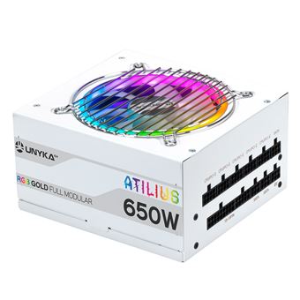 Fonte de Alimentação UNYKAch ATX Atilus RGB White 650W | Branco - 1