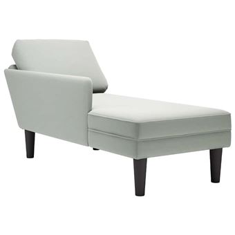 Chaise lounge com almofada/apoio de braços direito vidaXL | veludo - 1