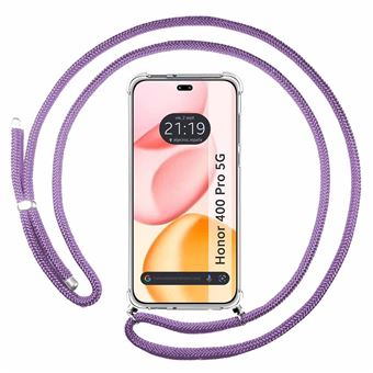 Capa Tumundosmartphone transparente para Honor 400 Pro 5G com fio roxo - 1