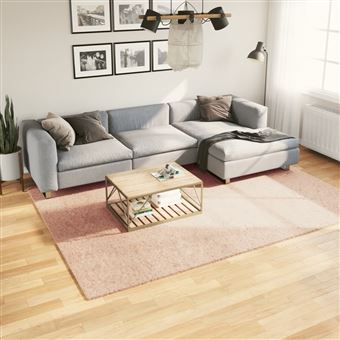 Tapete pelo curto vidaXL | macio e lavável HUARTE 200x280 cm | rosa-pálido - 1