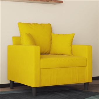 Poltrona vidaXL | 60 cm | veludo amarelo - 1