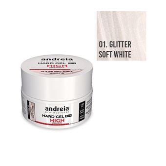 Hard Gel Andreia Hight Viscosity Glitter Soft White | 22grs - 1