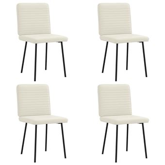 Cadeiras de jantar vidaXL | 4 Peças | veludo cor creme - 1