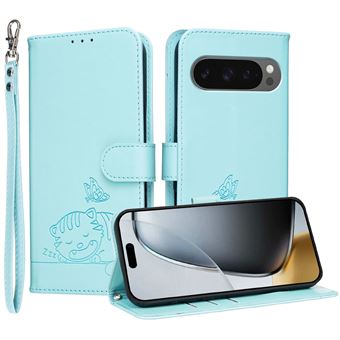 Capa FOXDOCK para Google Pixel 10 Pro XL | Flip | Bloqueio RFID | Fecho Magnético | Pele Sintética | Alça de Pulso Amovível | Verde Claro - 1