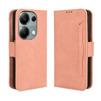 Capa FOXDOCK Protetora para Xiaomi Poco M6 Pro 4G | Suporte e Flip de couro PU | À Prova de Choque | Rosa - 1