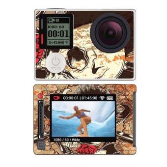 Adesivo Royalsticker Para Gopro Hero 4 Silver (Sticker : Gun Guitar And Roses Skull) - 1