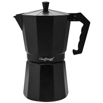 Máquina de Café Italiana Cheffinger | 12 Chávenas | 560 ml | Alumínio Preto - 1