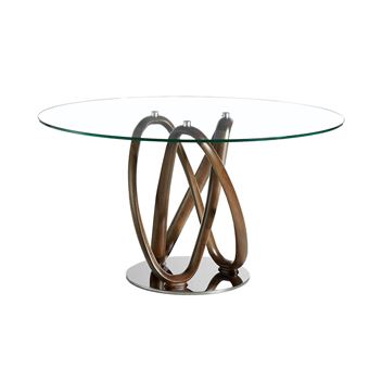 Mesa de Jantar Redonda com Tampo em Vidro Temperado Angel Cerda 1021 | 75 x 130 x 130 cm - 1