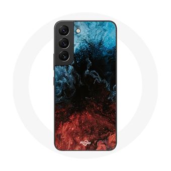 Capa Maniacase para Samsung Galaxy S22 Fundo de Textura Abstrata Vermelho Preto E Azul - 1