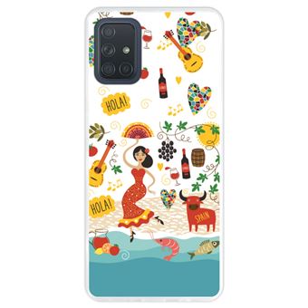 Capa Hapdey para Samsung Galaxy A71 | Silicone Flexível em TPU | Design Espanha, referências e símbolos - Transparente